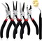 4 Pack Jewelry Pliers Jewelry Making Pliers Tools Kit with Needle Nose Pliers/Chain Nose Pliers, Round Nose Pliers, Bent Nose Pliers Wire Cutters for Wire Wrapping Earring Craft Making Supplies,Black